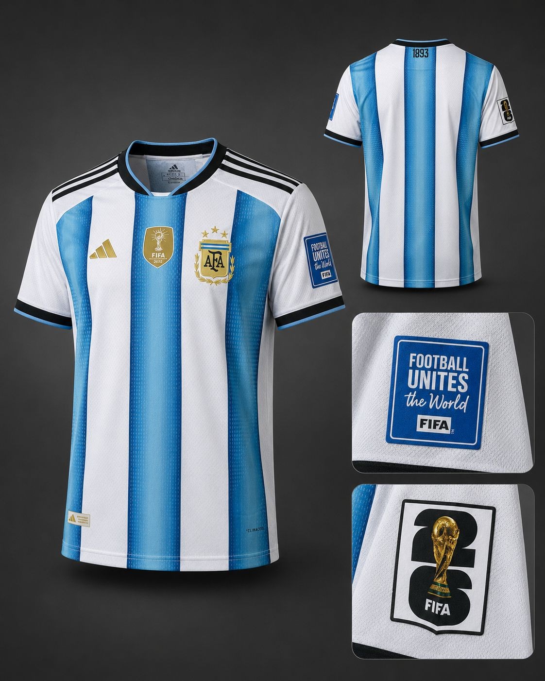 Argentina World Cup Home Jersey (Embroidered)